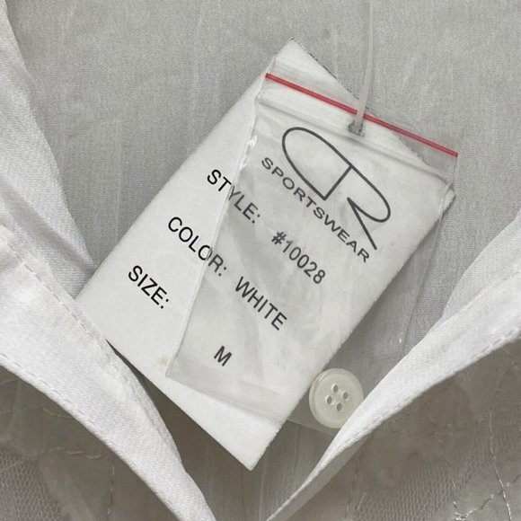 Women White Shirts Lace Front Long sleeve Collared Button Down Size M NWT - Picture 5 of 9